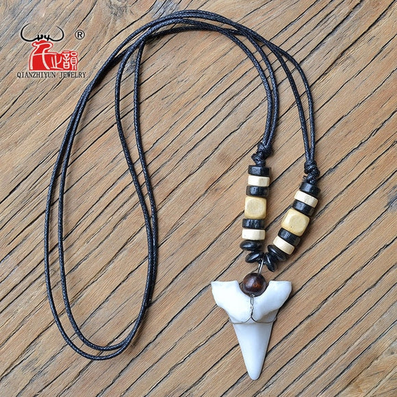Handmade Imitation shark teeth Pendant New Zealand Maori Tribal bone Choker